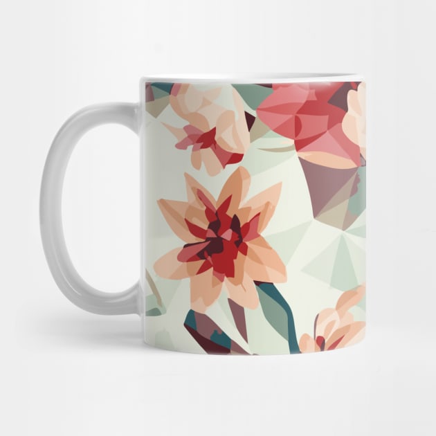 Floral Pattern Polygon style: Polygonal Petal Tapestry by FLRW